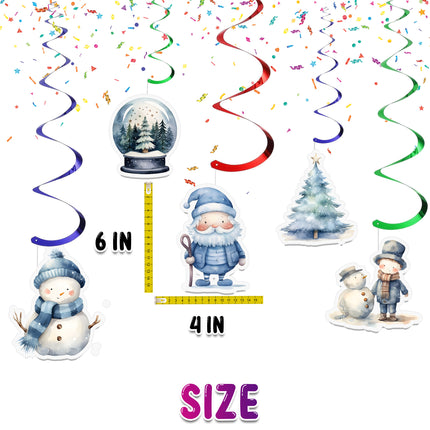 Christmas Blue-Themed Hanging Streamers - 10 Pcs | Winter Wonderland Decorations