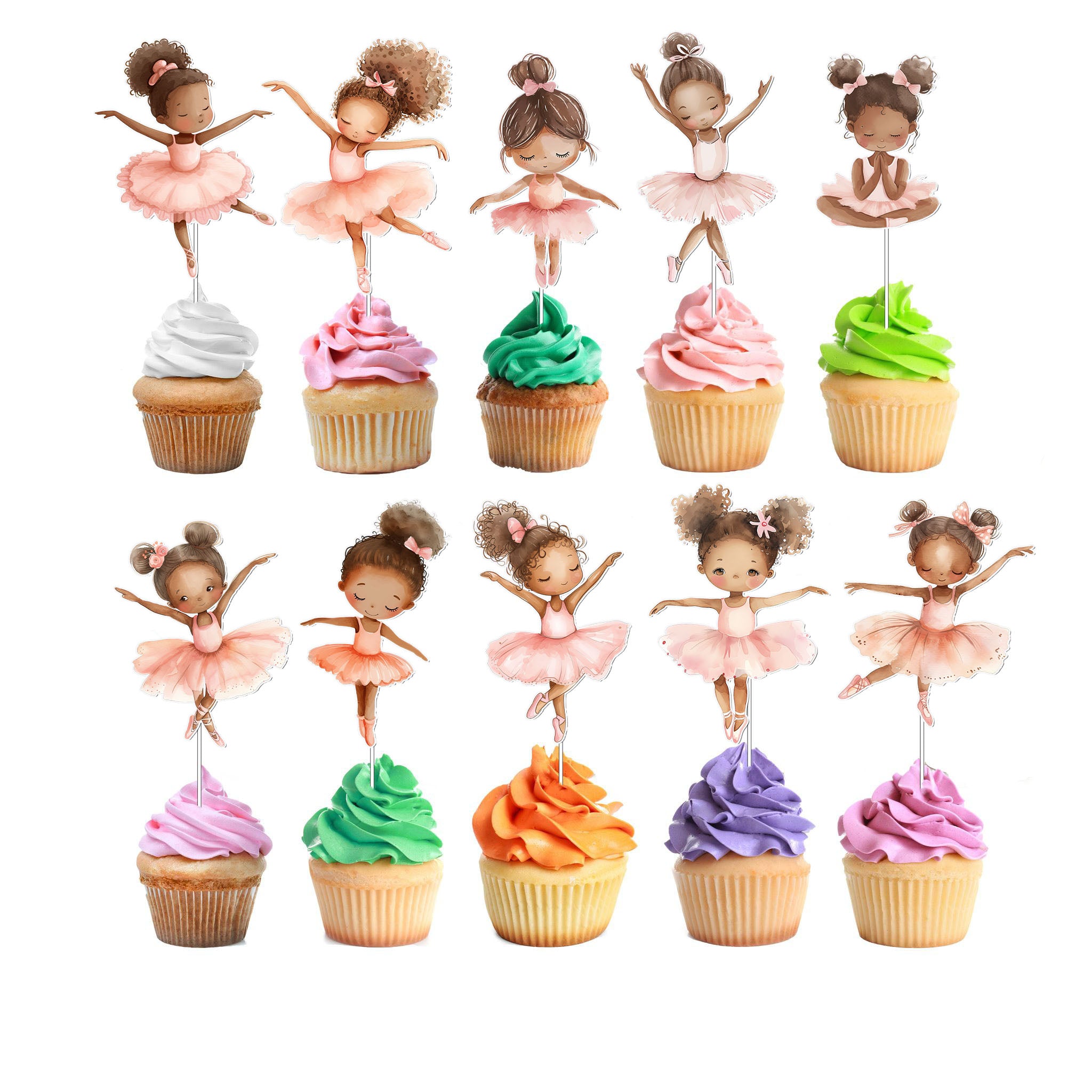 Afro Unicorn Cupcake Toppers
