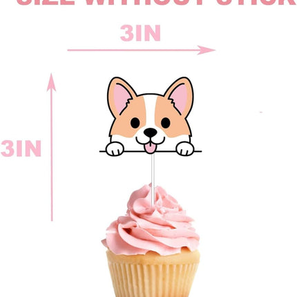 Charming Corgi Cupcake Toppers - Set of 10 - Whimsical Dog Decor for Baking Enthusiasts and Party Planners