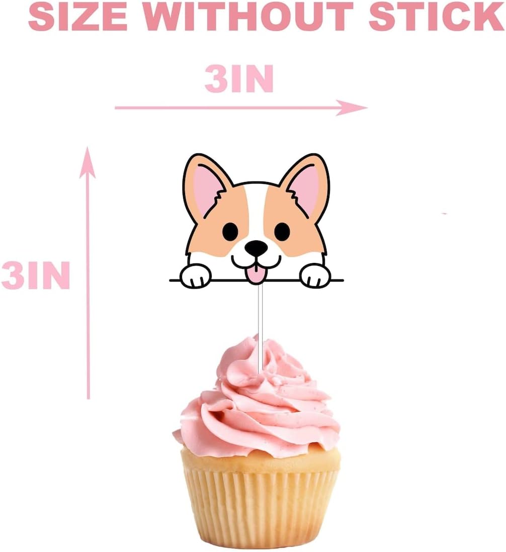Charming Corgi Cupcake Toppers - Set of 10 - Whimsical Dog Decor for Baking Enthusiasts and Party Planners