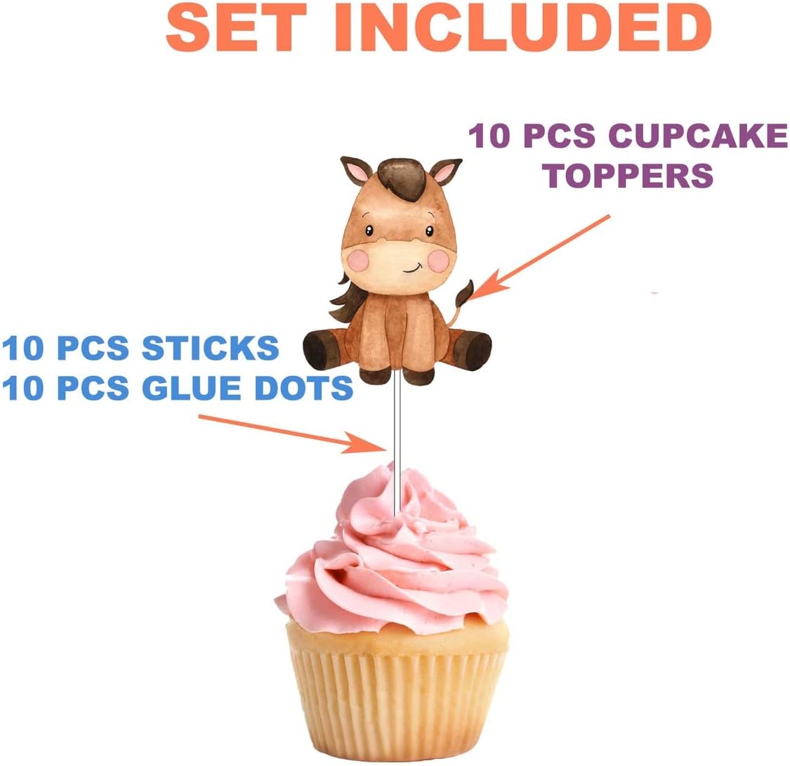 Delightful Farmyard Friends Cupcake Toppers - Set of 10