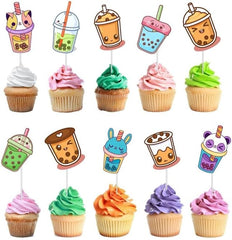 Bubbly Boba Tea Cupcake Toppers - Sweet Sips Collection