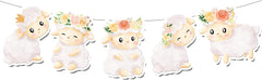 Floral Sheep Garland - Whimsical Sheep Banner for Nursery Decor and Celebrations