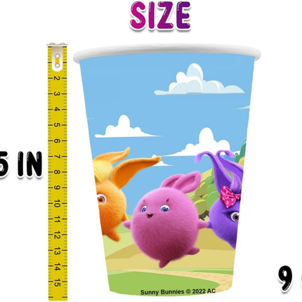 Joyful Sunny Bunnies Party Cups - Set of 10 - Colorful Drinkware for Children's Celebrations