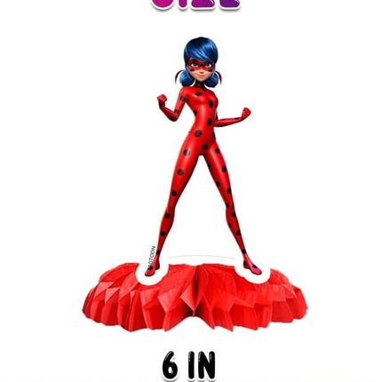 5 Pcs Miraculous Ladybug Honeycomb Centerpieces - Perfect Table Decor for Superhero Themed Parties!