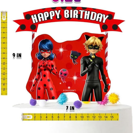 Miraculous Ladybug Cardstock Cake Topper - Add a Heroic Touch to Your Celebration Cakes!
