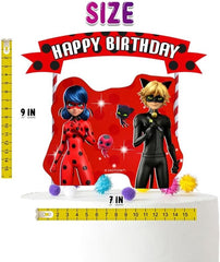 Miraculous Ladybug Cardstock Cake Topper - Add a Heroic Touch to Your Celebration Cakes!