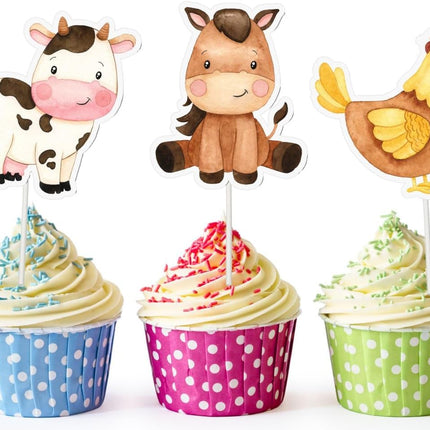 Delightful Farmyard Friends Cupcake Toppers - Set of 10