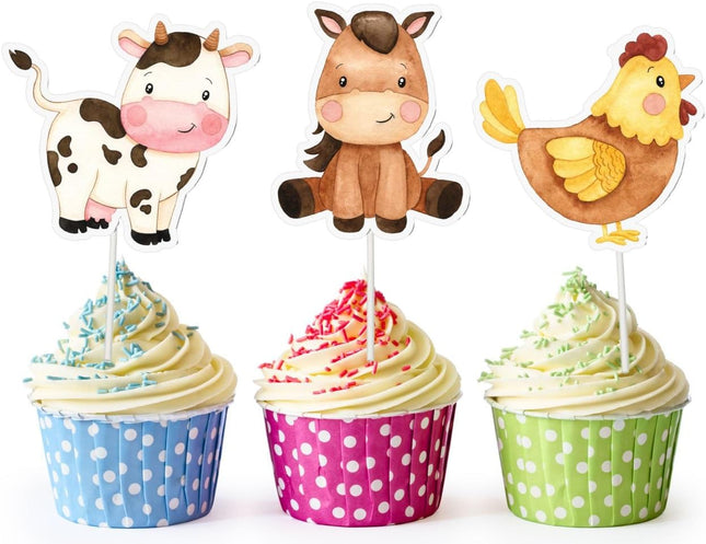 Delightful Farmyard Friends Cupcake Toppers - Set of 10