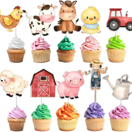 Delightful Farmyard Friends Cupcake Toppers - Set of 10