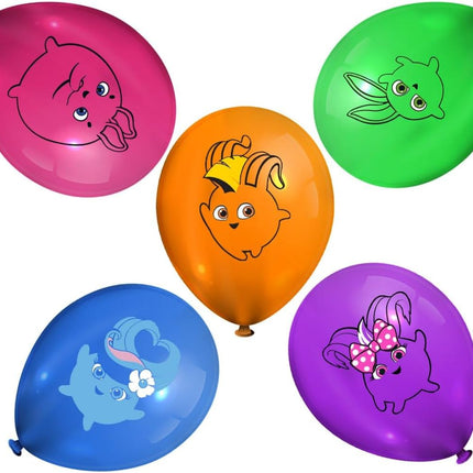 Vibrant Sunny Bunnies Latex Balloons - Pack of 5 - Playful Party Decorations