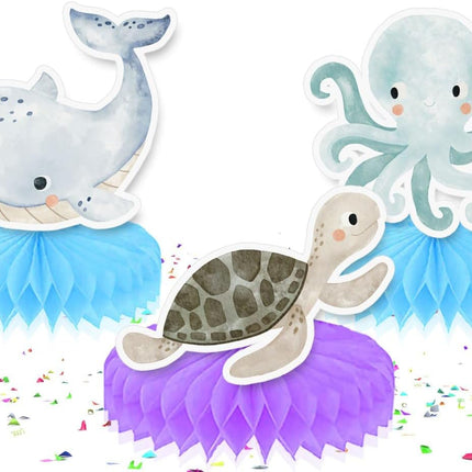 Charming Under the Sea Honeycomb Centerpieces - Ocean-Themed Decor for Parties and Events