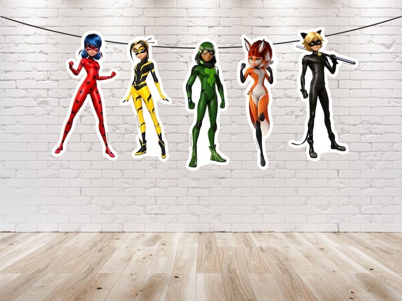 Miraculous Ladybug Party Banner - The Ultimate Decoration for Superhero Themed Celebrations!