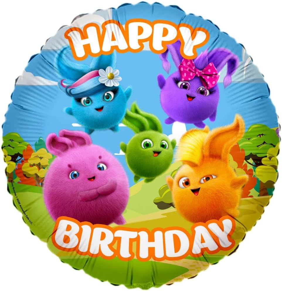 Sunny Bunnies Happy Birthday Foil Balloon - Vibrant Party Decor