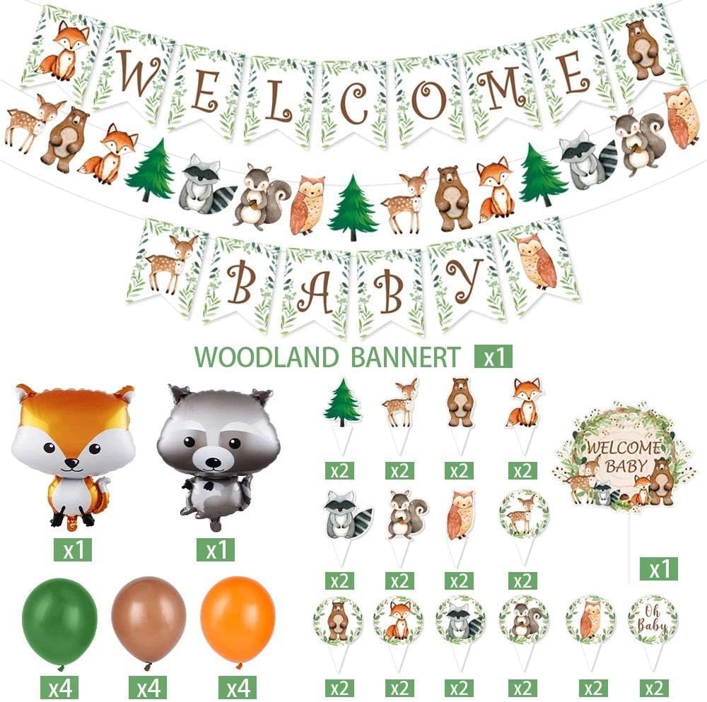 "Forest Friends" - Woodland Baby Shower Decoration Kit