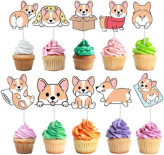 Charming Corgi Cupcake Toppers - Set of 10 - Whimsical Dog Decor for Baking Enthusiasts and Party Planners