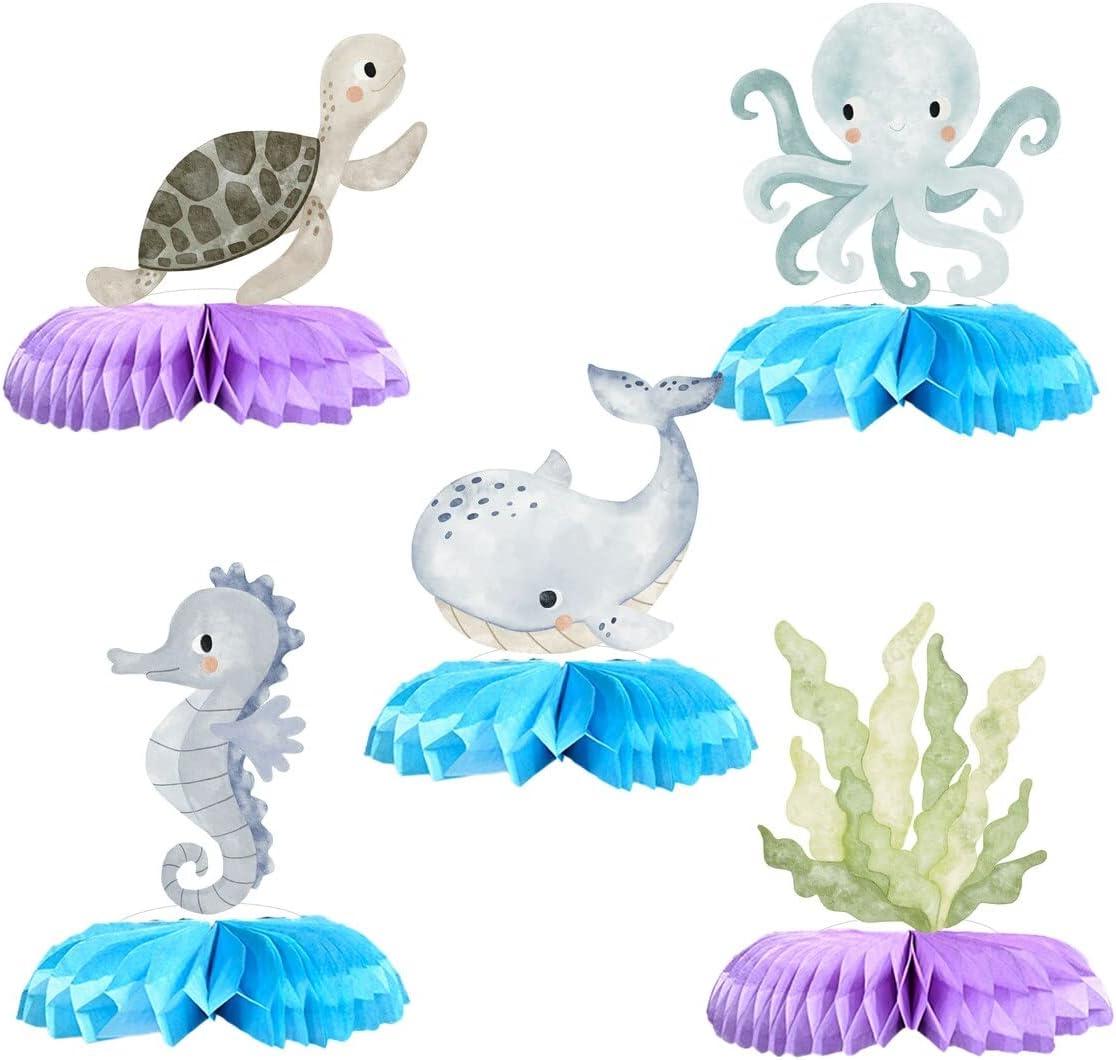 Charming Under the Sea Honeycomb Centerpieces - Ocean-Themed Decor for Parties and Events