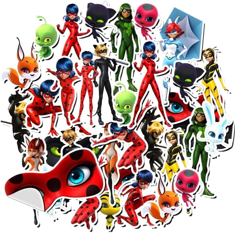 20 Pcs Miraculous Ladybug Stickers - Dive into Adventure with Your Favorite Hero!