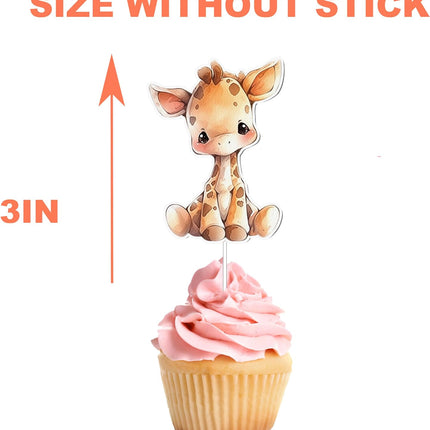 Sweet Safari Giraffe Cupcake Toppers - Set of 10 - Charming Jungle-Themed Cake Decorations