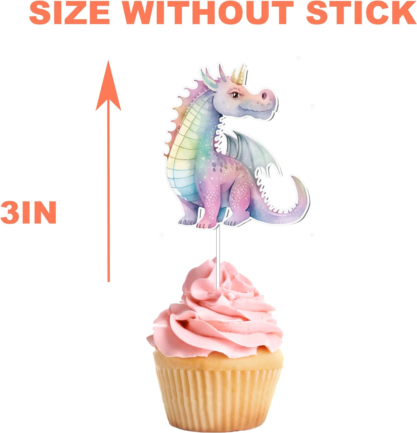 Enchanted Dragon and Castle Cupcake Toppers - Set of 10 - Magical Party Decor for Fantasy-Themed Events