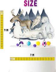 Polar Paradise Cake Topper Set - Serene Arctic Animal Cake Decorations for Themed Celebrations
