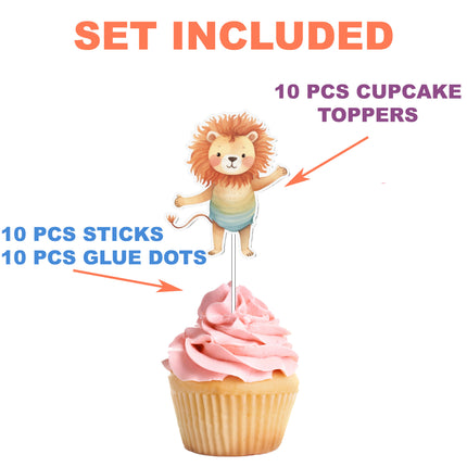 Circus Cupcake Toppers - 10pcs Set - Perfect for Circus Theme Parties