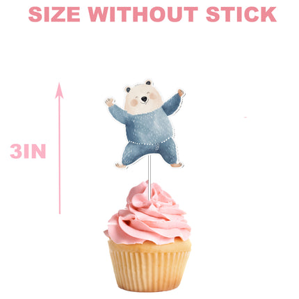 Blue Circus Cupcake Toppers - 10pcs Set - Fun Circus Theme Party Decorations