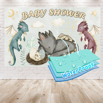 5x3 FT Magical Dragon Nursery Baby Shower Backdrop - Enchanting Fantasy Decoration for Your Special Event