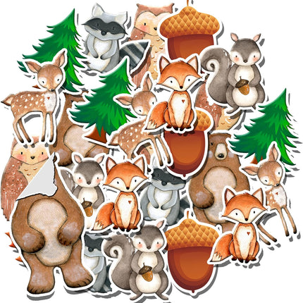 🌲 Woodland Wonders Sticker Set - 44 Pieces of Forest Friends for Creative Fun!