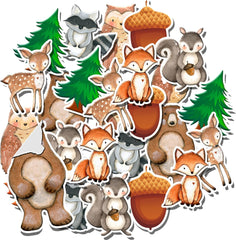 🌲 Woodland Wonders Sticker Set - 44 Pieces of Forest Friends for Creative Fun!