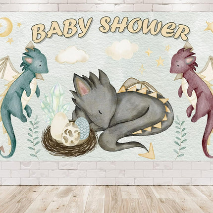 5x3 FT Magical Dragon Nursery Baby Shower Backdrop - Enchanting Fantasy Decoration for Your Special Event