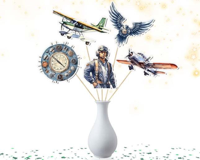 Aviation-Themed Party Centerpiece – 5 PCS Perfect for Pilot and Airplane Lovers
