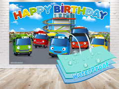 Happy Highway Adventure - Tayo the Little Bus Birthday Backdrop | 5x3 FT Celebration Banner