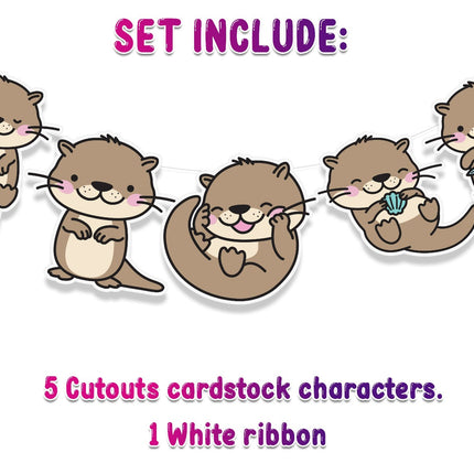 Adorable Otter Party Banner - Perfect for Birthday Celebrations and Animal-Themed Events
