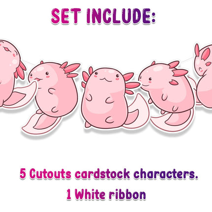 Adorable Axolotl Banner - Whimsical Pink Axolotl Garland for Parties and Home Decor