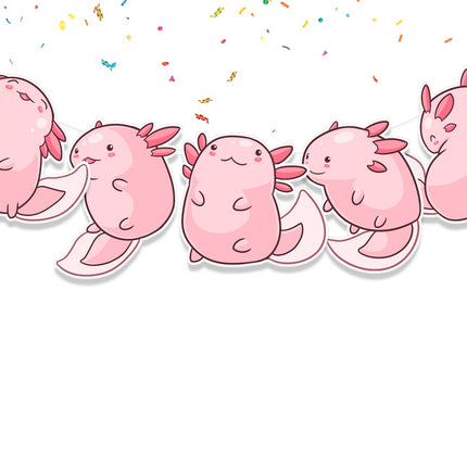 Adorable Axolotl Banner - Whimsical Pink Axolotl Garland for Parties and Home Decor
