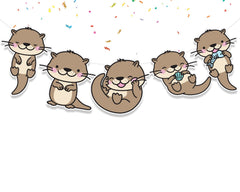 Adorable Otter Party Banner - Perfect for Birthday Celebrations and Animal-Themed Events