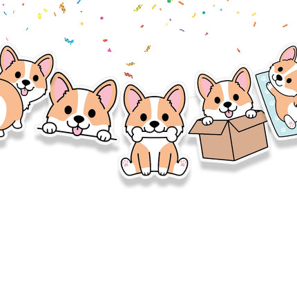 Adorable Corgi Dog Banner - Perfect for Pet-Themed Parties and Celebrations