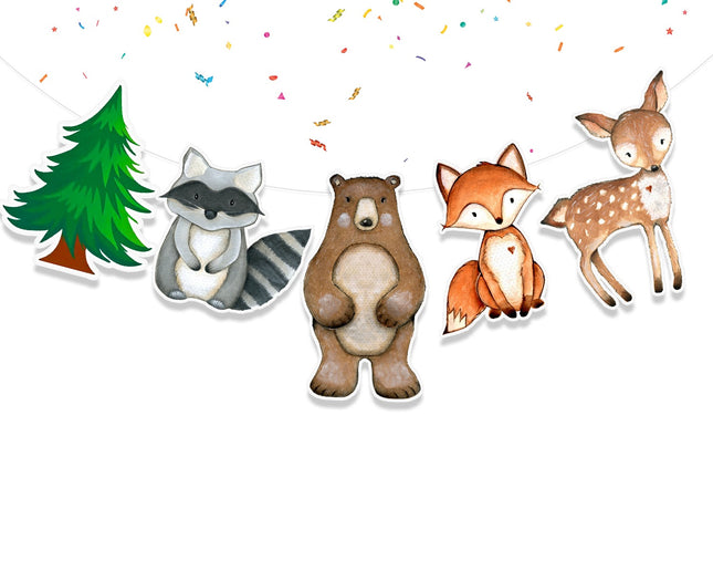Enchanted Forest Woodland Animals Banner - Charming Party Decoration