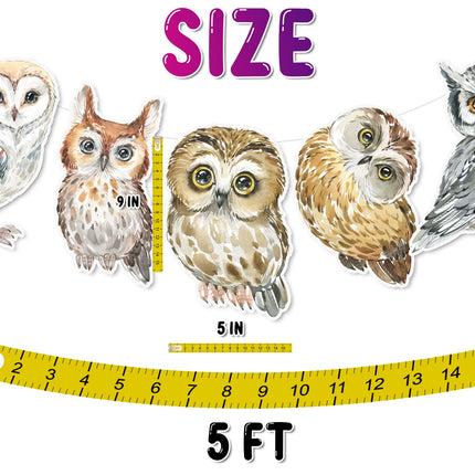 Enchanted Forest Owl Banner - Watercolor Owl Bunting