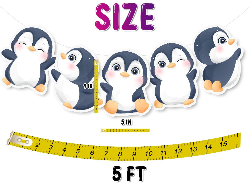 Charming Chilly Penguin Party Banner - Playful Penguin Garland for Festive Celebrations