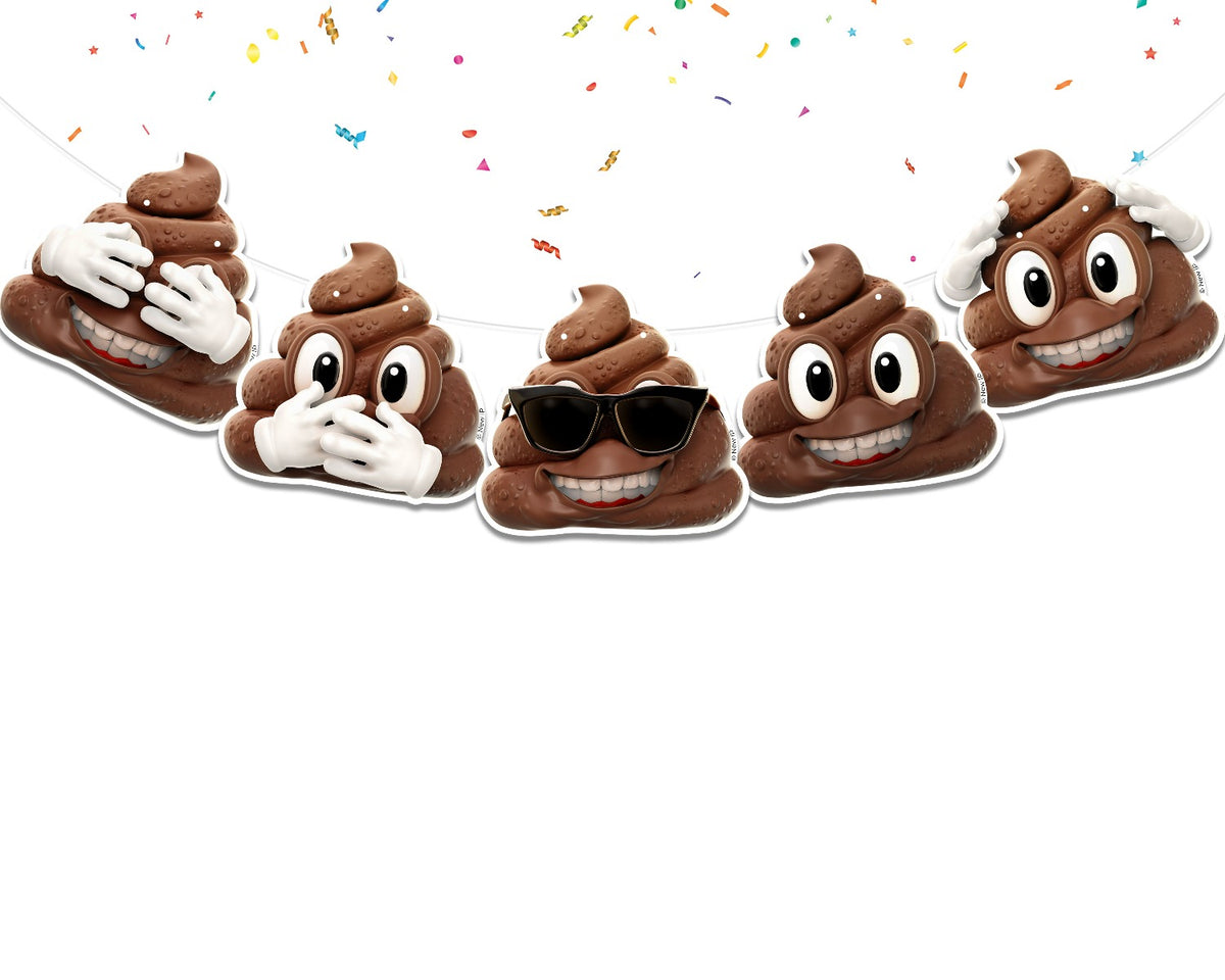 Cheeky Poop NEWMOJI Party Banner - Playful Cardstock Decoration for Fun-Filled Celebrations