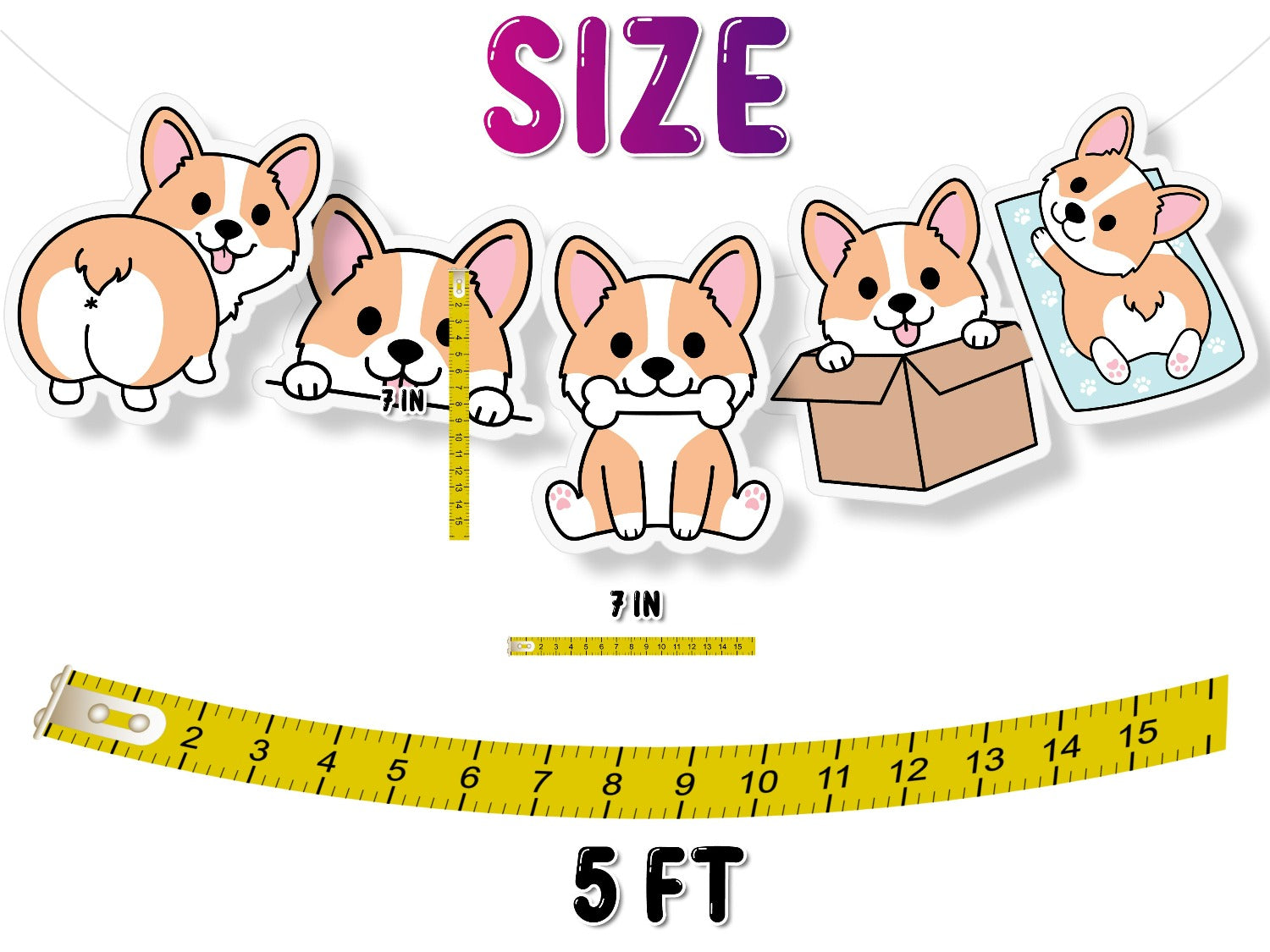 Adorable Corgi Dog Banner - Perfect for Pet-Themed Parties and Celebrations