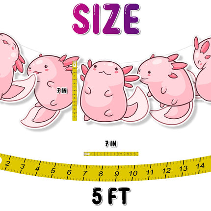 Adorable Axolotl Banner - Whimsical Pink Axolotl Garland for Parties and Home Decor