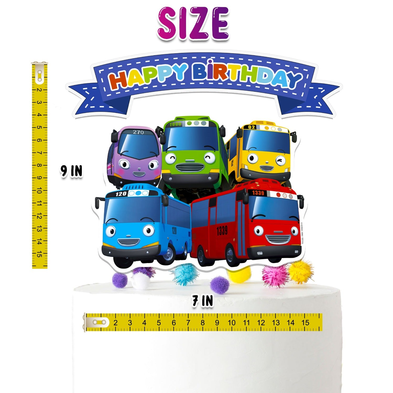 Tayo the Little Bus - Vibrant Cake Topper for Birthday Celebrations
