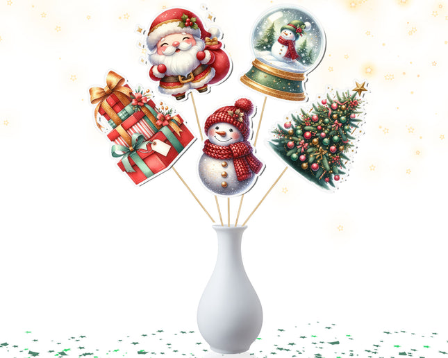 Christmas Cheer Centerpiece – 5 PCS Perfect for Holiday Parties and Winter Décor