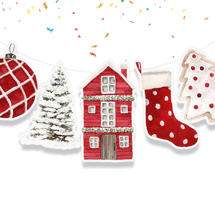 Christmas Holiday 5 Pcs Banner - Festive Home and Tree Decorations