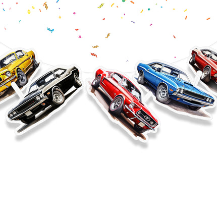 Classic Car 5-Piece Banner Decoration