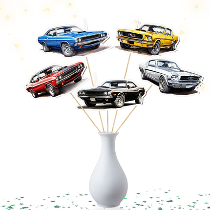 Classic Car Party Centerpiece 5 PCS – Perfect for Vintage-Themed Events