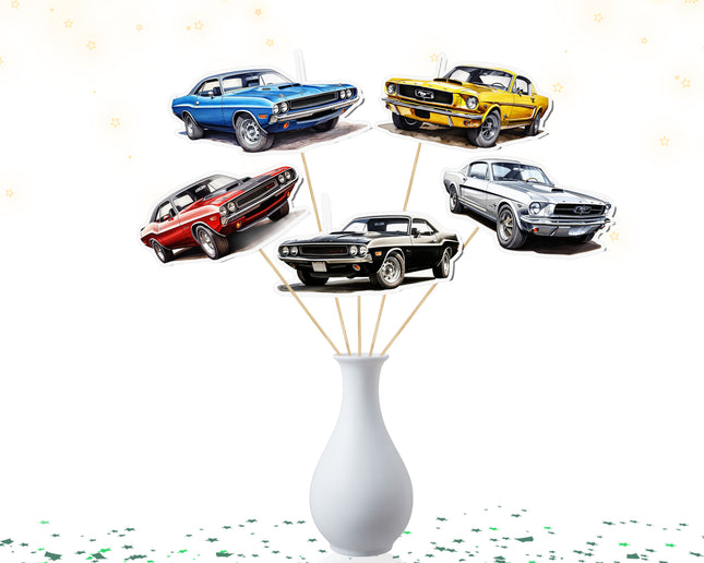 Classic Car Party Centerpiece 5 PCS – Perfect for Vintage-Themed Events